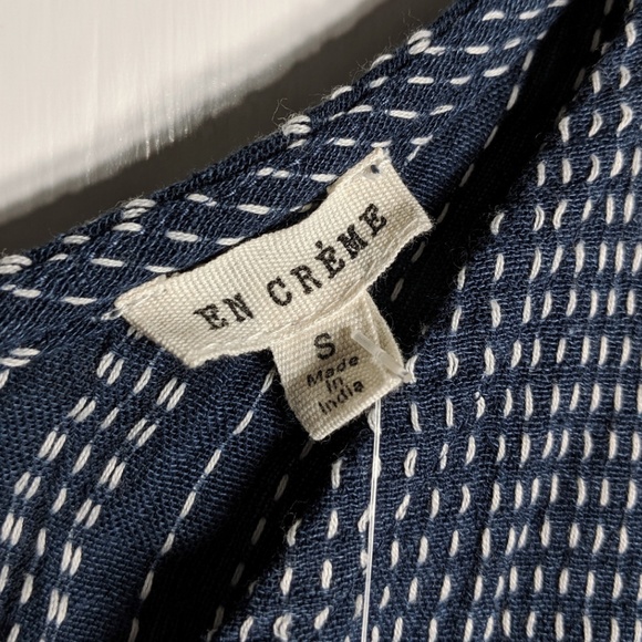 En Creme Embroidered Oversize Tank Top Size Small - Picture 3 of 6